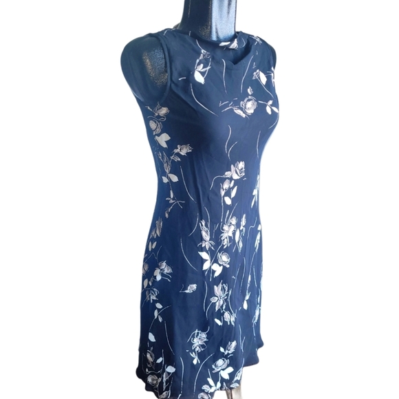 Jones New York black floral print sleeveless dress Sz.4 - Picture 3 of 7